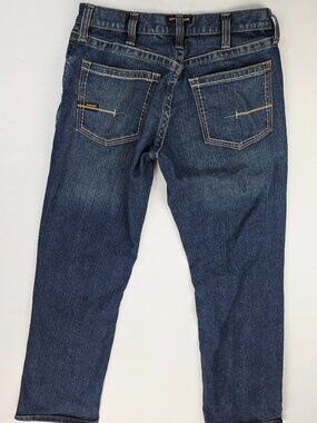 Ariat Rebar M5 Straight Leg Mens Size 31X32 Blue Denim Logo Tag 5 Pocket Jeans